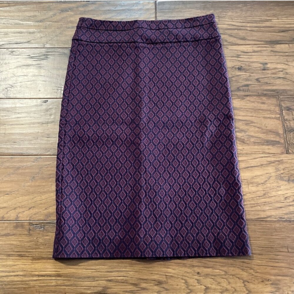 RW&CO pencil skirt burgundy diamond print size XXS